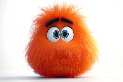 Fluffy Orange Monster