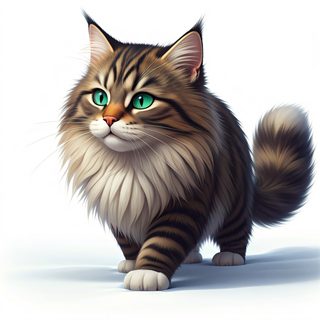fluffy tabby cat