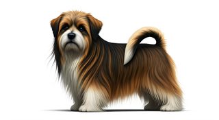 fluffy tricolor dog