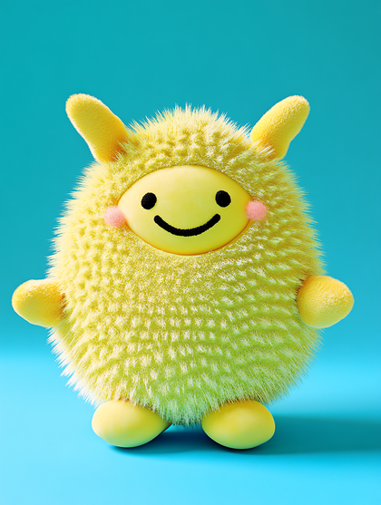 Fluffy Yellow Smiley Character