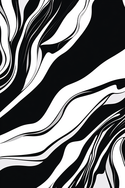 Fluid Abstract Lines in Black and White