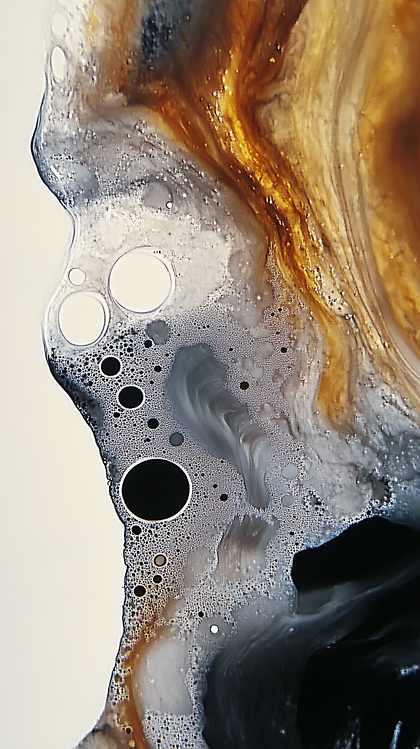 Fluid Art With Bubbles
