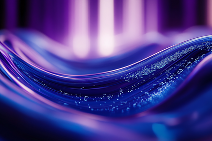 Fluid Blue Lines With Glittering Particles