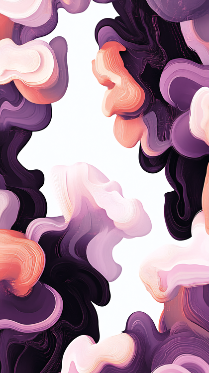 Fluid Forms in Purple and Peach