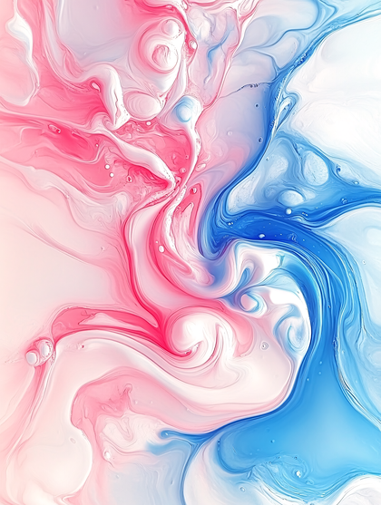 Fluid Pink And Blue Swirl