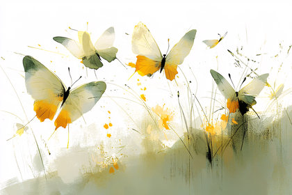 Fluttering Butterflies Watercolor