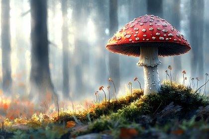 Fly Agaric Mushroom In Forest