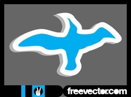 Flying Bird Sticker Free Vector