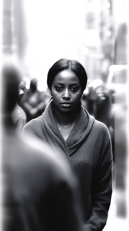 Focused Gaze Woman In City