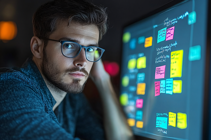 Focused Programmer Working Late