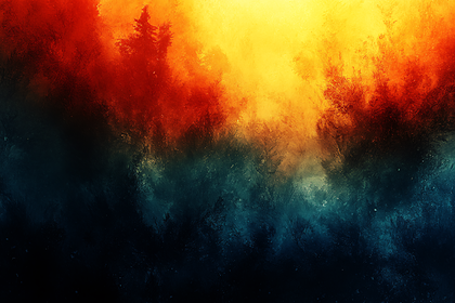 Foggy Forest Sunset