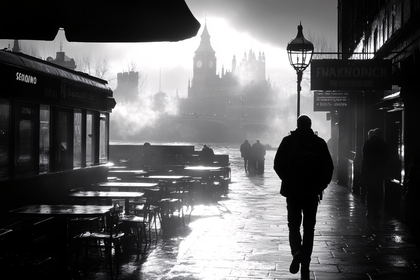 Foggy London Silhouette Walk