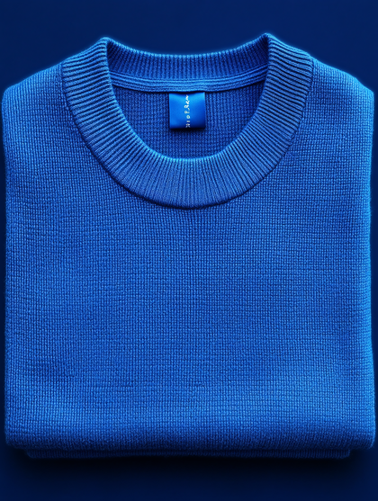 Folded Blue Knit Sweater