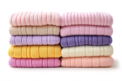 Folded Knitted Garments Stack