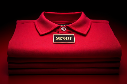 Folded Red Polo Shirt With Brand Label