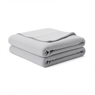folded gray blanket