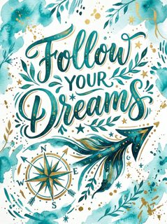 watercolor compass dreams