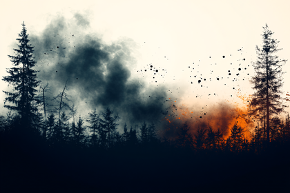 Forest Fire Silhouette