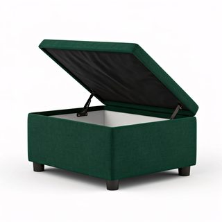 green storage ottoman