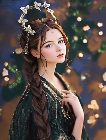 Forest Nymph with Golden Crown