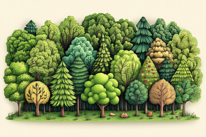 Forest Of Trees Illustration
