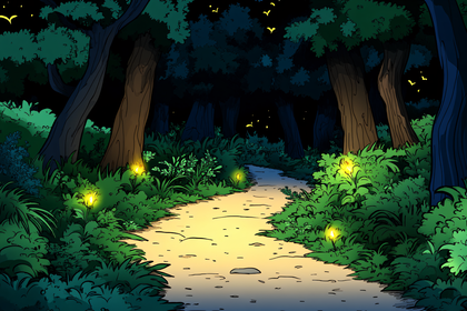 Forest Path at Night