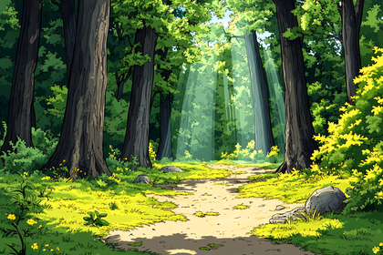 Forest Path in Sunlight