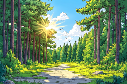 Forest Path Sunlight