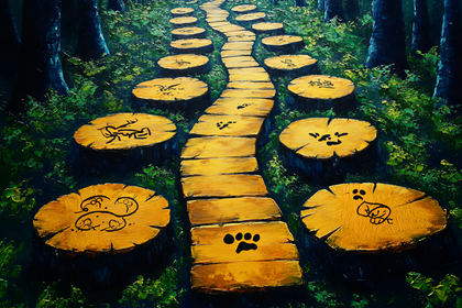 Forest Path with Animal Symbols