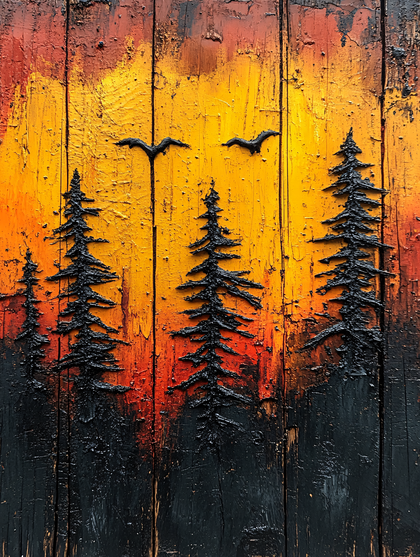 Forest Silhouette at Sunset