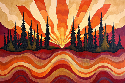 Forest Sunset Landscape