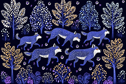 Forest Wolves Pattern