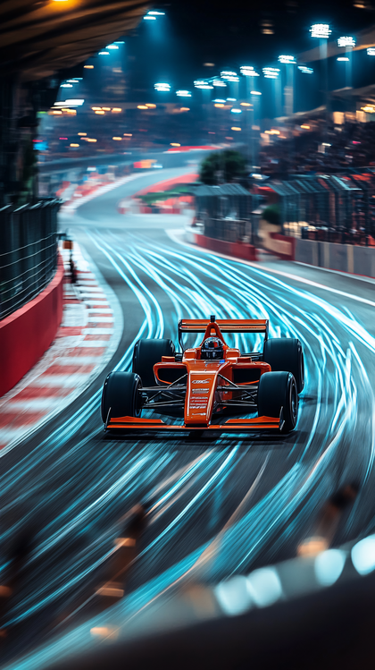 Formula One Race Car Night Speed