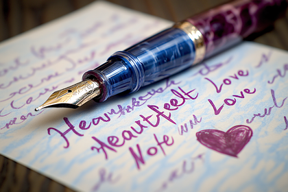 Fountain Pen Writing Love Note