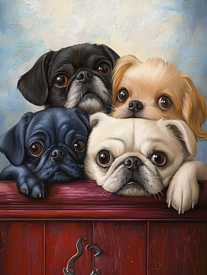 Four Adorable Puppies