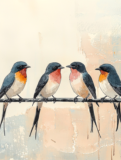 Four Swallows On A Wire