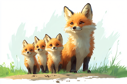Fox Family Portrait
