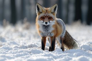 Fox In Winter Snow