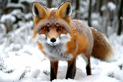 Fox In Winter Snow