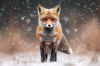 Fox In Winter Snow