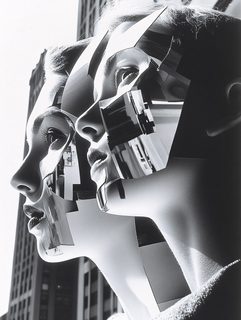 Fragmented Portrait in Urban Setting