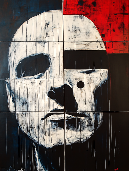 Fragmented Portrait in White and Black