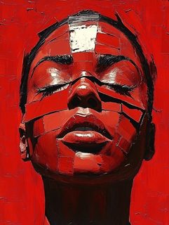 Fragmented Red Portrait