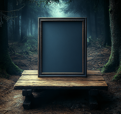 Framed Canvas in Eerie Forest