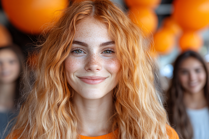 Freckled Redhead Woman Smiling