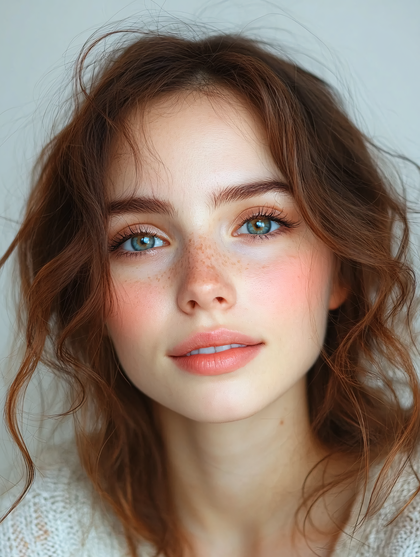 Freckled Woman Smiling Portrait