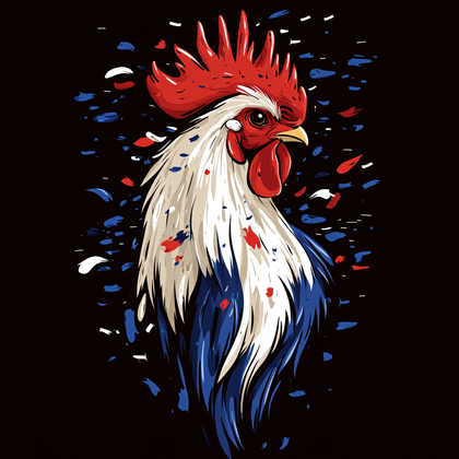 French Rooster Illustration
