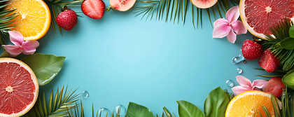 Fresh Fruit & Tropical Leaves