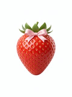strawberry with bow