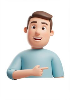 cartoon man pointing
